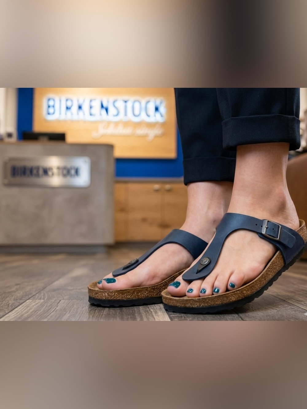 Authentic Birkenstock dark metallic grey designer sandals Sz 9 Euro 40